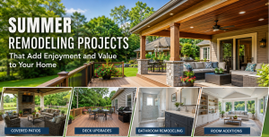 Covered patio and deck upgrades by Bryce Toenjes Construction in Monroe County.