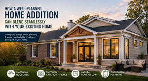 Bryce Toenjes Construction: Seamless home addition design blending with existing home in Monroe County.